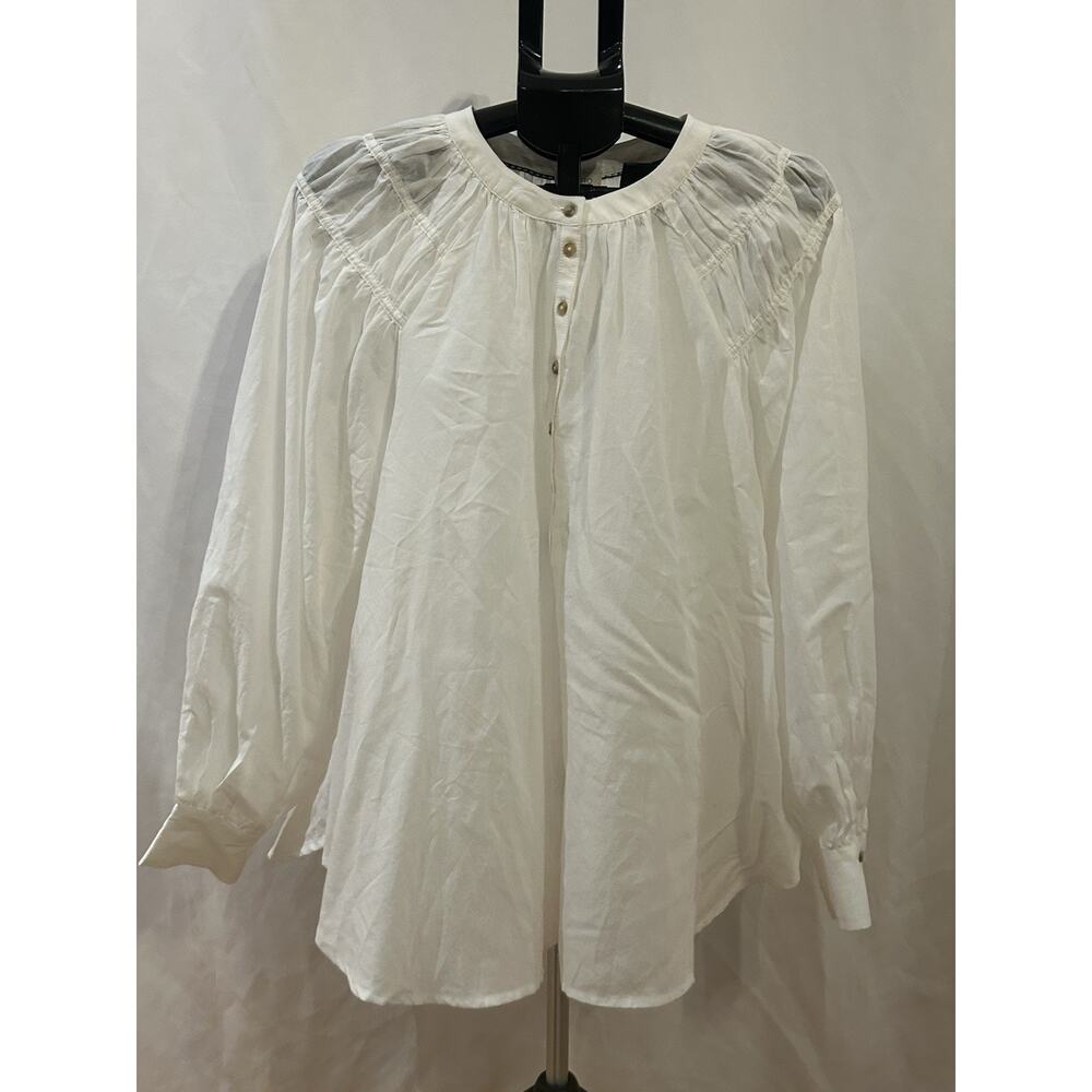 NWT Anthropologie Pilcro White Blouse Women's size L